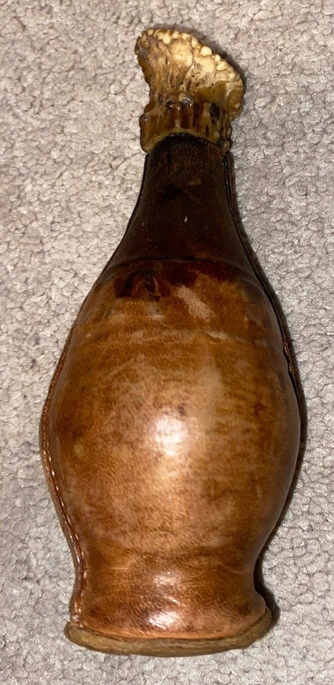 Leather Covered Plastic Squeeze Bottle With Antler Lid