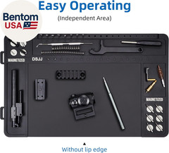 Gun Cleaning Mat, Premium Magnetic Pad with Organizer Parts Tray, Anti-Slip Rubb