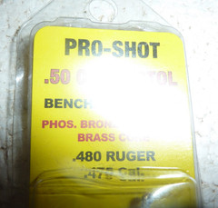 NEW Pro-Shot Benchrest Brush Bronze Bristles Brass Core .50 Caliber Pistol S-9