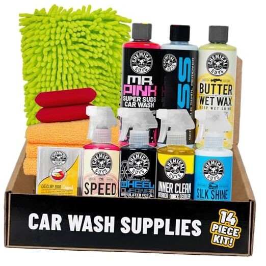 HOL123 Car Cleaning Kit for Interior & Exterior, 14 Items Including (7) 16 oz