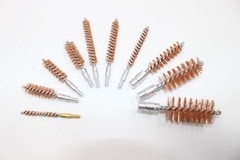 BRONZE Pistol, Rifle and Shotgun Brush AND Cotton MOP Brush 17 TO 54 CALIBER