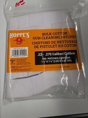 Hoppe’s No. 9 Gun Cleaning Patch for .22 to .270 Caliber 500 Cotton Patches