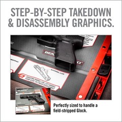 Real Avid Glock Cleaning Mat With Magnetic Parts Tray – 19”x 16” (AVGLOCKSM)