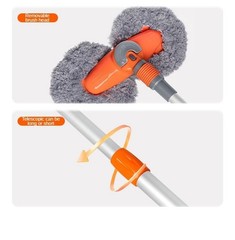 Three Section Telescopic Car Mop Double Brush Head Roof Window Cleaning Tool