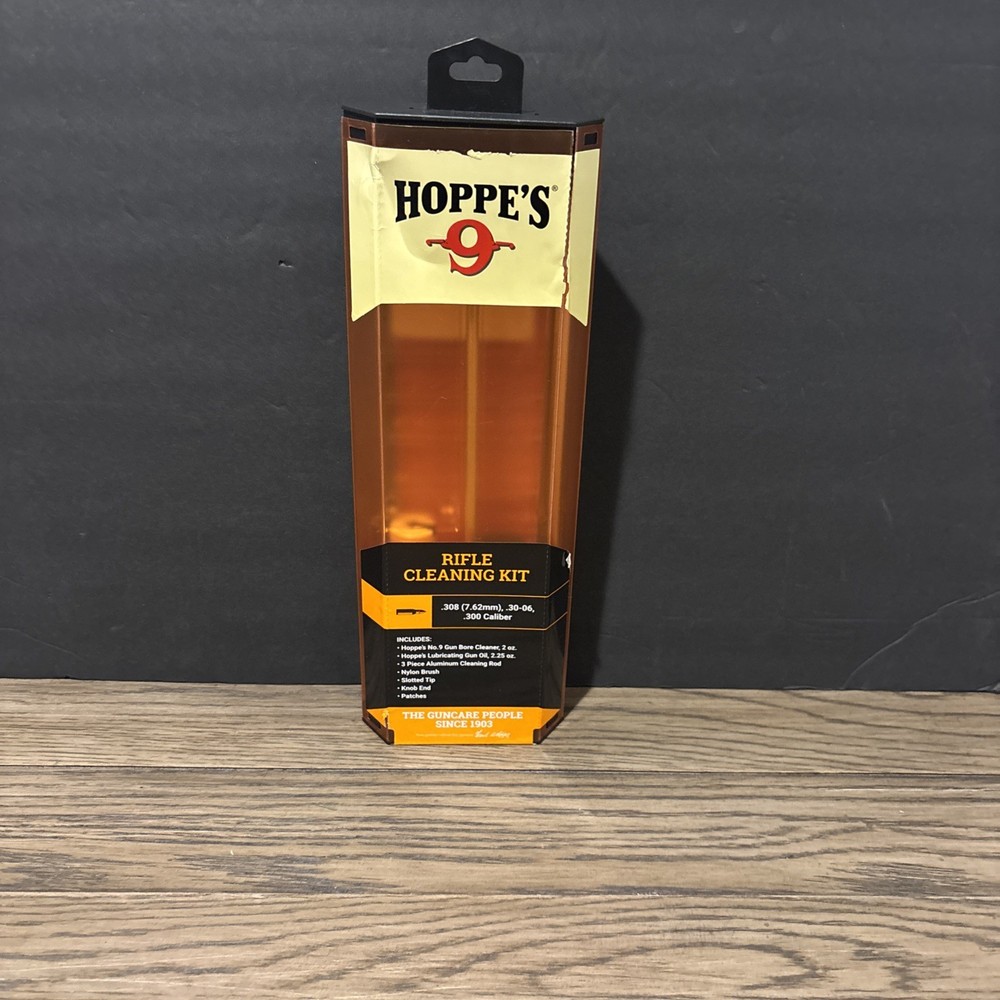 HOPPE’S GUN CLEANING KIT .308 7.62MM .30-06 .300 CAL PATCHES OIL SOLVENT NEW KIT