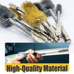 8 Pcs Bore Brush Set – Stainless Steel & Brass Cleaning Brushes for Drills, 1/4″