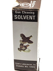 Vintage 1960’s OUTERS GUN CLEANING SOLVENT Bottle with Box and 1/5 Full Bottle