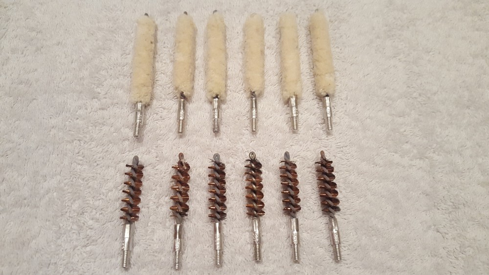 Bore Cleaning (6)Brushes & (6) Swabs for .38 .357 380 9mm Caliber Guns Pistols