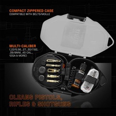 GRITR Deluxe Multi-Caliber Gun Cleaning Kit .17–12GA w/ Bronze Brushes, CLP