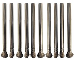 Lot of 10: Stainless Steel Bristle Shop Cleaning Brush – 1/2″ Diameter