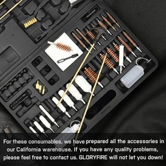 GLORYFIRE Gun Cleaning Kit Universal for Guns, Brushes One Size, Black