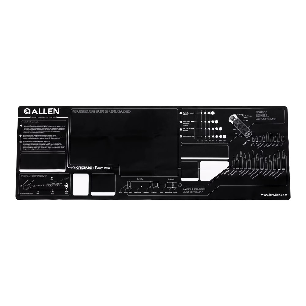 Allen Company Waterproof Firearm Cleaning Mat, 45.5″L x 16″W, Black, Neoprene, N