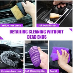 20PCS Car Cleaning Kit, Car Interior Detailing Kit with High Power Purple
