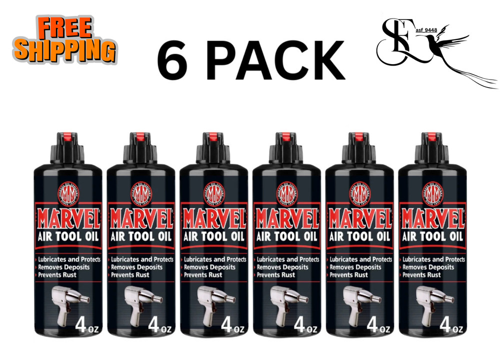6 Pack Marvel Mystery Air Tool Oil 4 oz Lubricant Turtle Wax Free Shipping