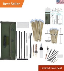 Universal 13-Piece Gun Cleaning Kit with Brass & Nylon Brushes – Compact Design