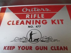 Vintage Outers Gunslick Rifle Cleaning Kit No. 477 22 Cal. In Red Metal Box