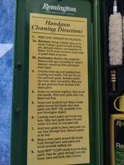 REMINGTON #18434 CLEANING KIT FOR HANDGUNS 22 38 9MM 45 CALIBER