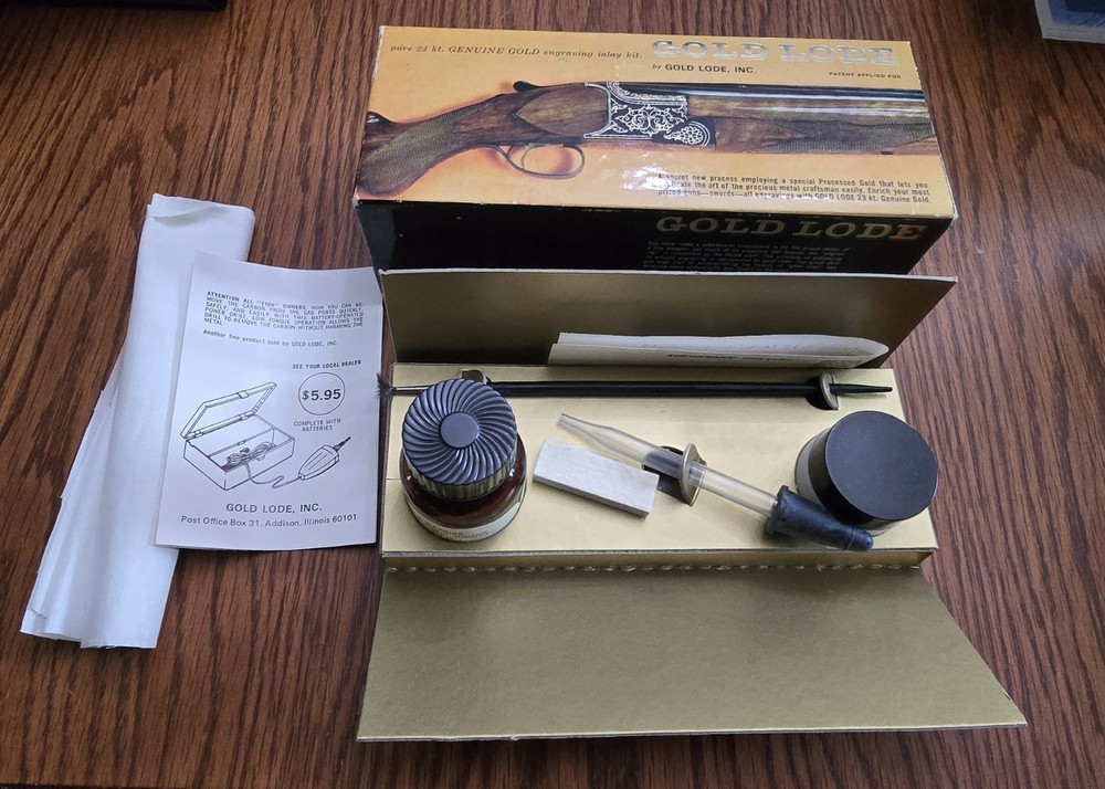 Vintage Gold Lode Gold Engraving Inlay Kit For Gun 23kt