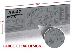 TekMat 36in Printed Gun Cleaning Mat , Grey, TEK-36–GY Bench Mat