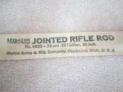 Marbles Jointed Rifle Rod No. 9822 .22 and .25 Caliber, 30 inch