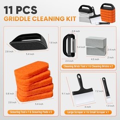 Griddle Cleaning Kit for Blackstone, Flat Top Grill Cleaning Kit Black-11 PCS