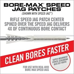 Real Avid Bore-Max Speed Jag and 25 Patches, Bore Cleaning Jag Gun Patch…
