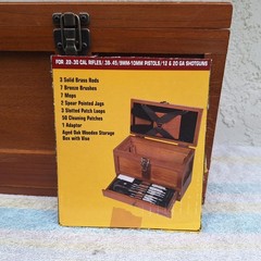 Outer Universal Wood Gun Cleaning Kit Box For Rifles Handguns Shotguns Complete