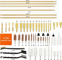 Universal Gun Cleaning Kit for Pistol Rifle Shotgun w/ Brass Rods & Hard Case