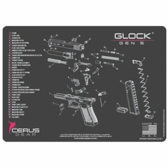 Cerus Gear Schematic Gun Cleaning Mat 12×17 Parts Charcoal Pink for Glock Gen 5