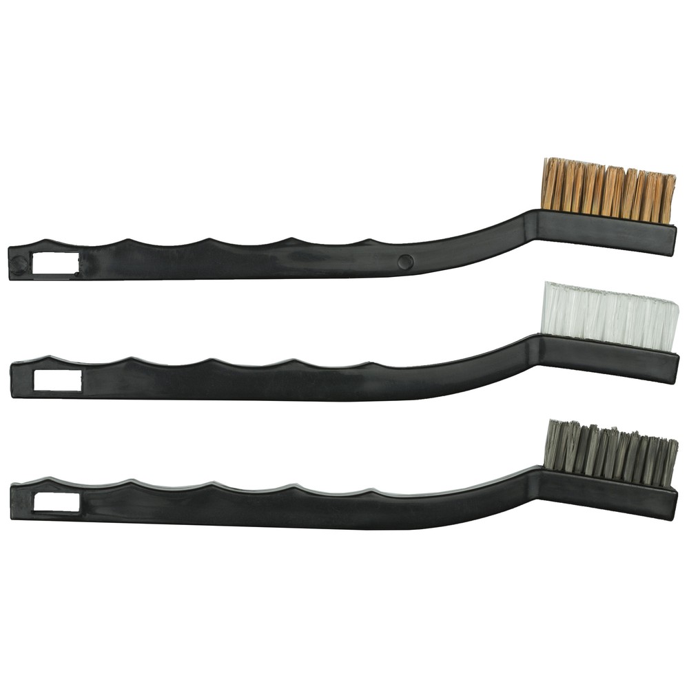 Outers Utility Gun Brush Set Universal 3 Pieces Nylon Stainless Steel Black