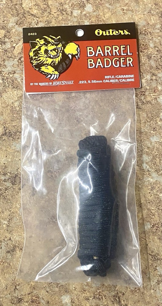Outers Barrel Badger .223 5.56 Bore Snake Rifle Gun Cleaner Cleaning Pull Thru