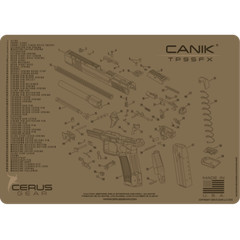 For CANIK® TP9SFX SCHEMATIC PROMAT Handgun Gun Cleaning Mat Cerus Gear FDE
