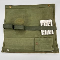 Vtg Parker & Hale British Made .303” Rifle Cleaning Kit Canvas Roll-up Bag