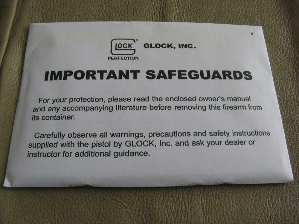 Glock Factory Manuals Factory Sealed unopened **FREE SHIPPING **