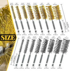 16-Piece Bore Brush Set – 304 Stainless Steel & Brass Drill Wire Bore Cleaning B