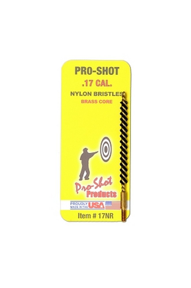 Pro-Shot Bore Brush For .17/.177 Caliber Rifle #5-40 Threads Nylon Bristles 17NR