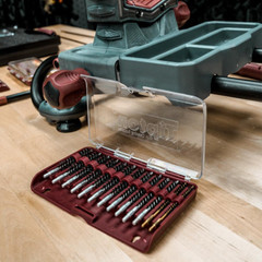 Nylon Bore Brush 13 Piece Set with Molded Hinge-Top Storage Box for Gun Cleaning