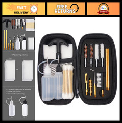 9mm Handgun Cleaning Kit – .357 .38 Pistol Care Set with Bore Brush & Brushes