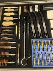 DAC Super Deluxe Gun Cleaning Piece Multi Caliber Silver Case Excellent 62 Pc