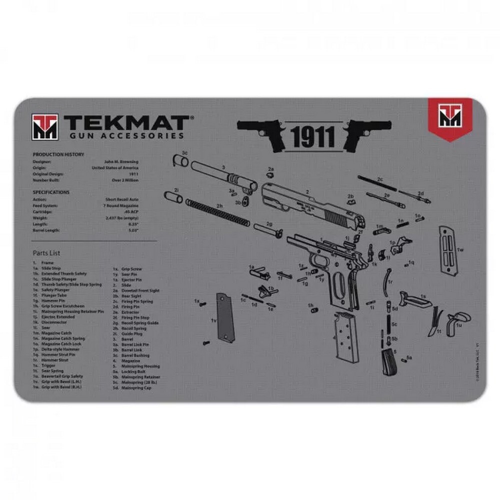 TekMat 1911 Cut Away Gun Cleaning Mat – TEKR171911GY