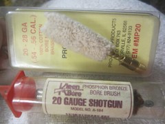 2 lot,Kleen-bore A-184 bore brush, 20 Gauge Shotgun Cotton MP20 Bore Mop New set