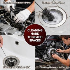 8 Pcs 11.8 Inch Pipe Cleaning Brush Set W/ Stainless Steel Bristles Variety Pack