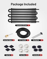 Black 5/16″ Universal 6 Pass Kit for Transmission Oil Cooler Tube & Fin Kit