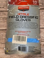 Birchwood Casey Nitrile Field Dressing Gloves Color Blue Sm/Med 10 Pk New (137)