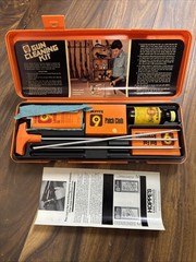 Hoppes 9 Old Vintage Gun Cleaning Kit & Storage Box Nice Orange Hard Case 1980s