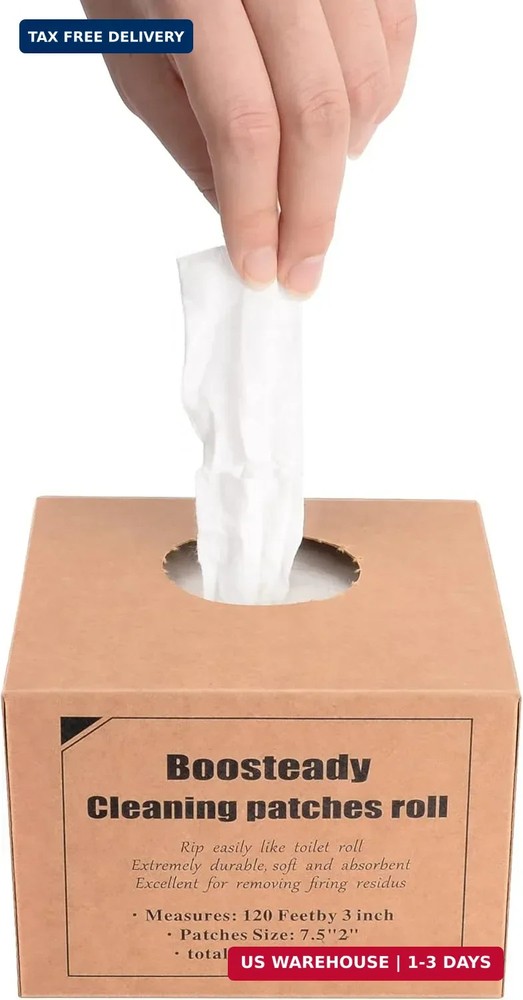 BOOSTEADY Professional Square Gun Cleaning Patches in Carton Box Bulk for Handgu