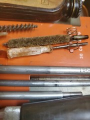 Vintage Ted Williams Rifle Cleaning Kit by Sears. Orange Metal Case. Orig. 1960s
