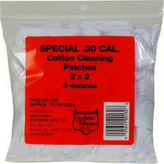 Southern Bloomer 2″x2″ Cotton Cleaning Patch .30 Caliber Rifle – 130