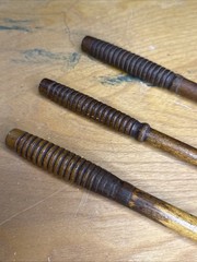 Antique 3 Piece Wood Wooden Rifle Shotgun Gun Barrel Cleaning Rod Lot of 3