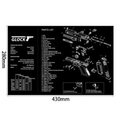 Universal Gun Cleaning Mat Bench Mat Glock 1911 w/ Parts List View Non-Slip